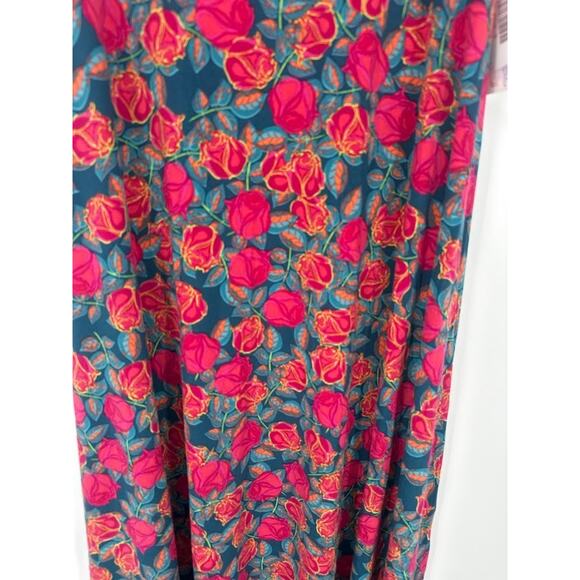 LuLaRoe Floral Slinky Maxi Skirt Strapless Dress S Roses Travel Resort Cruise - Picture 3 of 8
